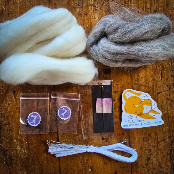 kit de materiales de fieltro agujado lite sin almohadilla y con aguja reversa