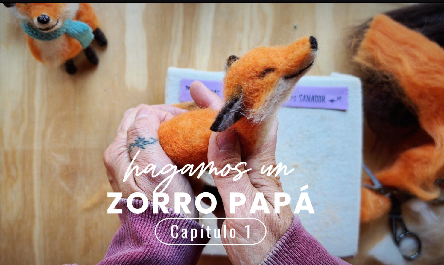 Esperando la Nieve!: Taller de Fieltro Agujado (Familia de Zorros) SIN MATERIALES